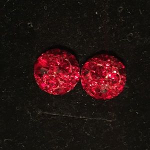 .925 silver earring red crystal